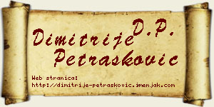 Dimitrije Petrašković vizit kartica